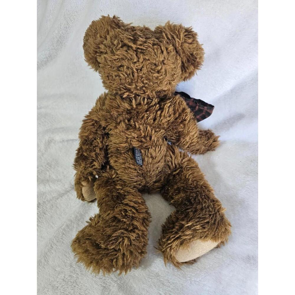Vintage The Boyds Collection Bear Plush Toy Brown Bow 80's Jointed Bean Bag 13" - Picture 7 of 13